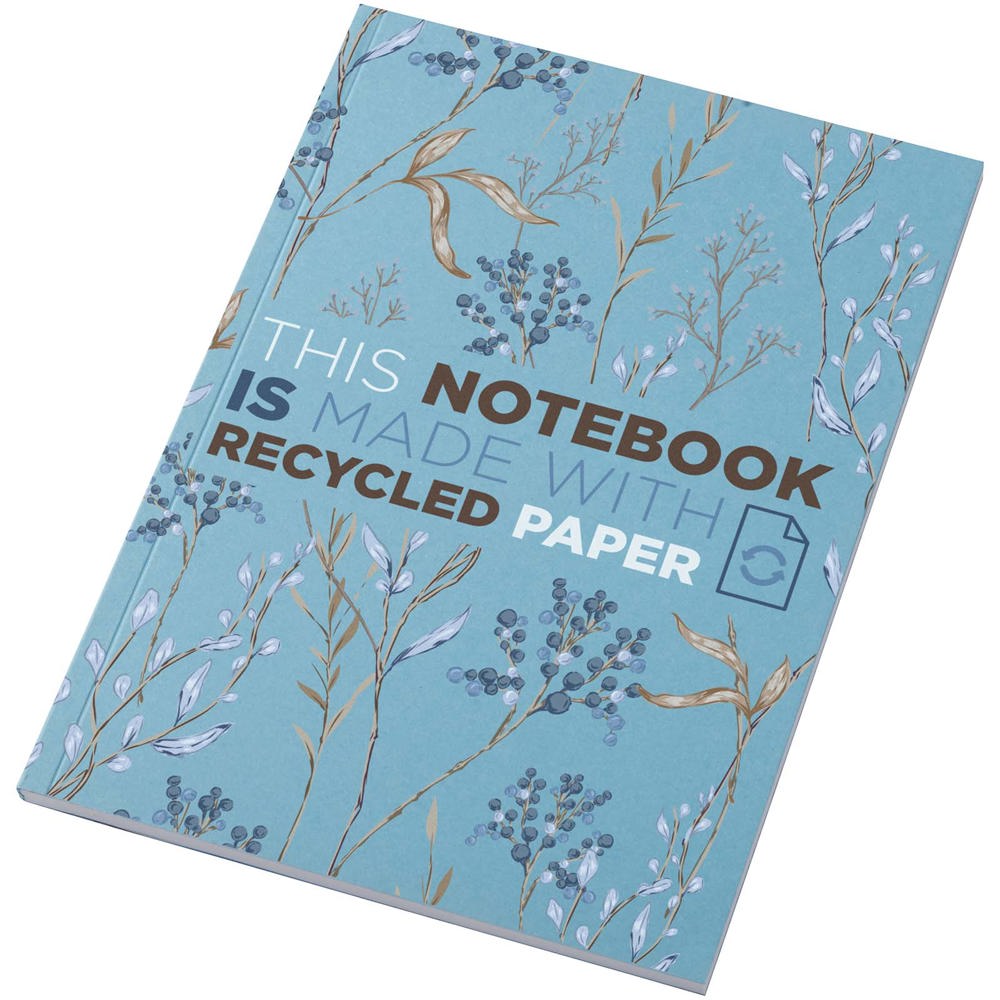 Novella Austen Colours A5 gerecycled notitieboek met zachte cover, 50 vellen - blauw